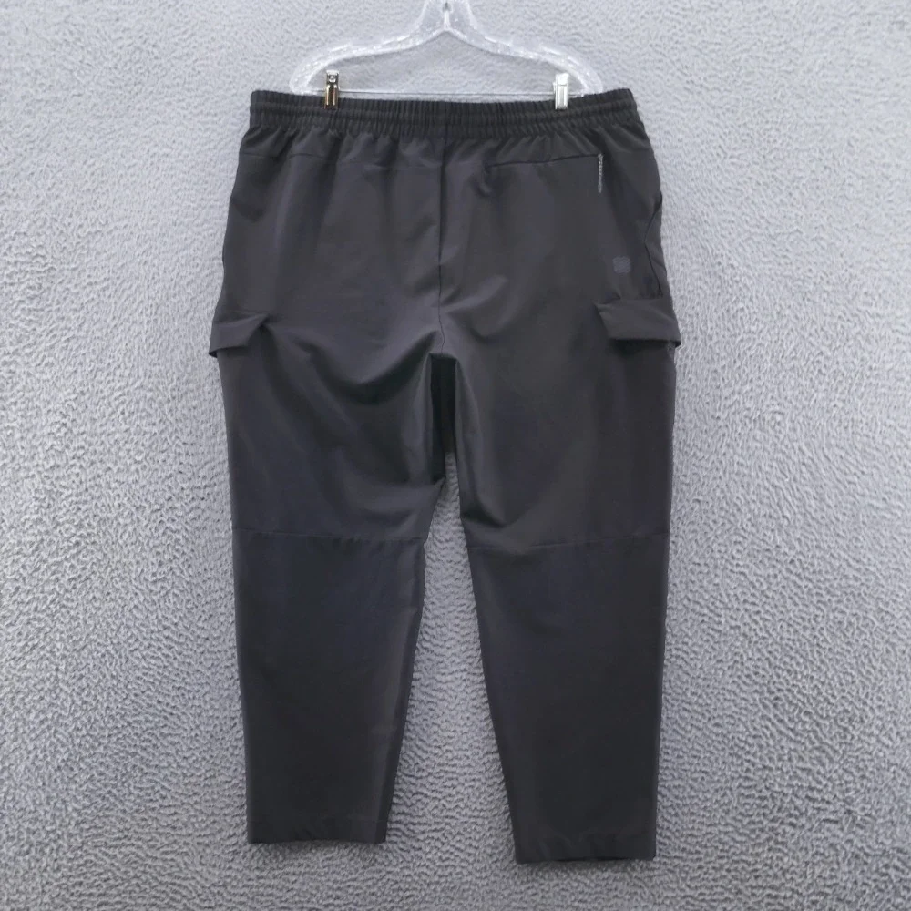 FLX Mens Tapered Cargo Performance Pant 2XL Black Pull On Drawstring Lightweight